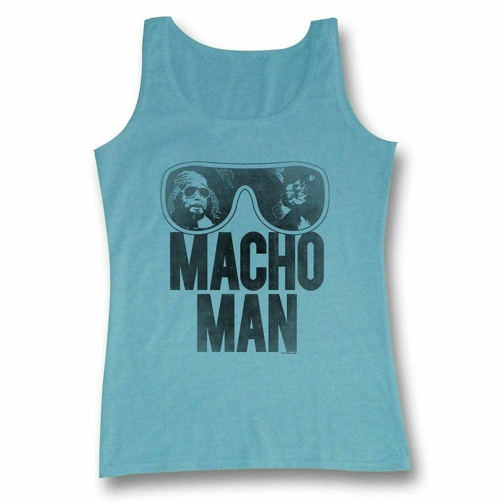 Adult WWE Old School Macho Man Glasses Blue Tank Top Great for Wrestling Cosplay
