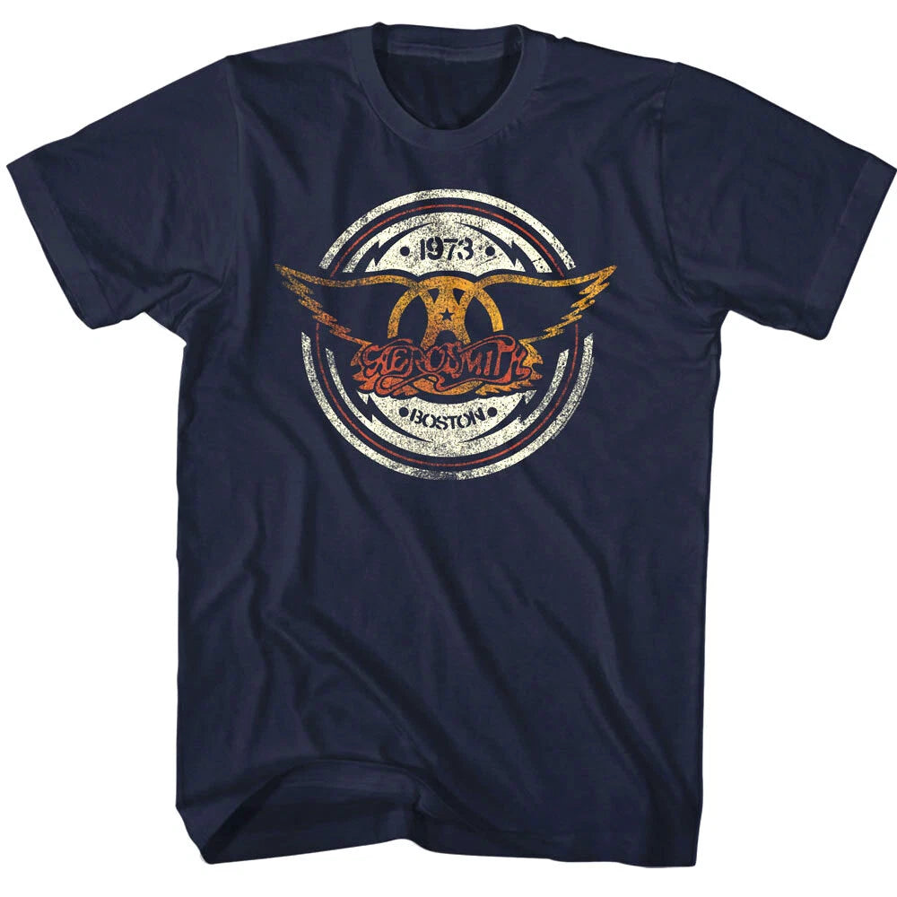 Aerosmith Boston 1973 Men's T Shirt Vintage Logo Rock Band Album Tour Merch