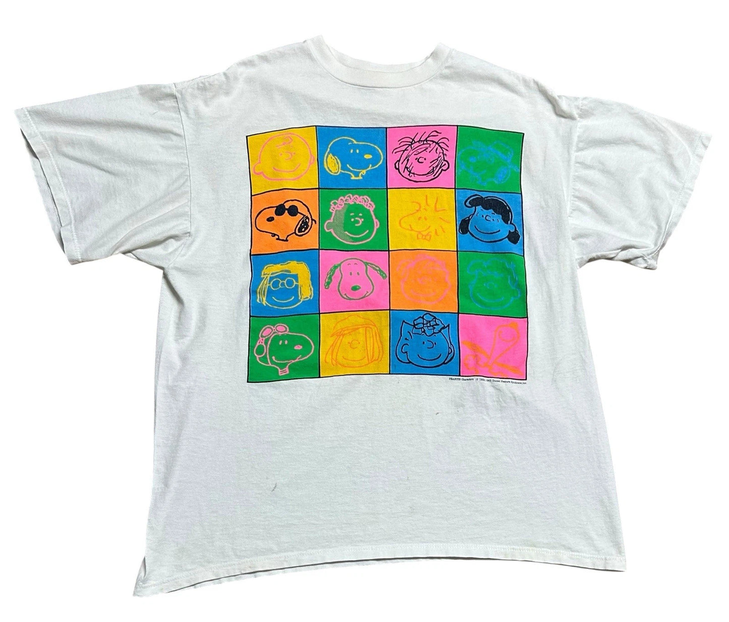 Andy Warhol Peanuts Charlie Brown Snoopy VTG 80's Années Pop Art  T Shirt Men XL