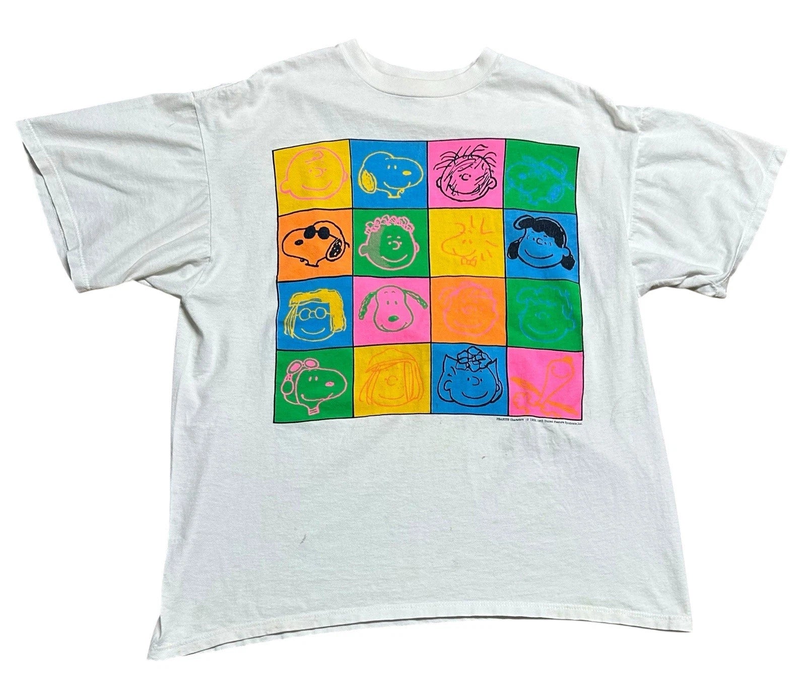 Andy Warhol Peanuts Charlie Brown Snoopy VTG 80's Années Pop Art  T Shirt Men XL