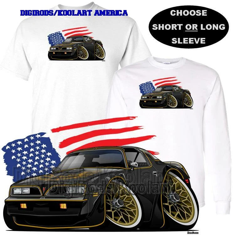 Pontiac Firebird Trans Am Gold Black Movie DigiRods #2 Cartoon Car T Shirt