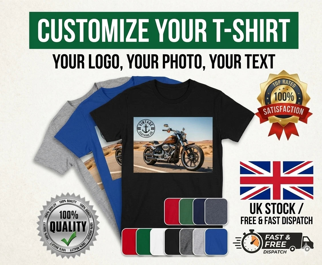 Personalised T-Shirt Custom Printed Your Text Photo Logo Stag Do Hen Party Top