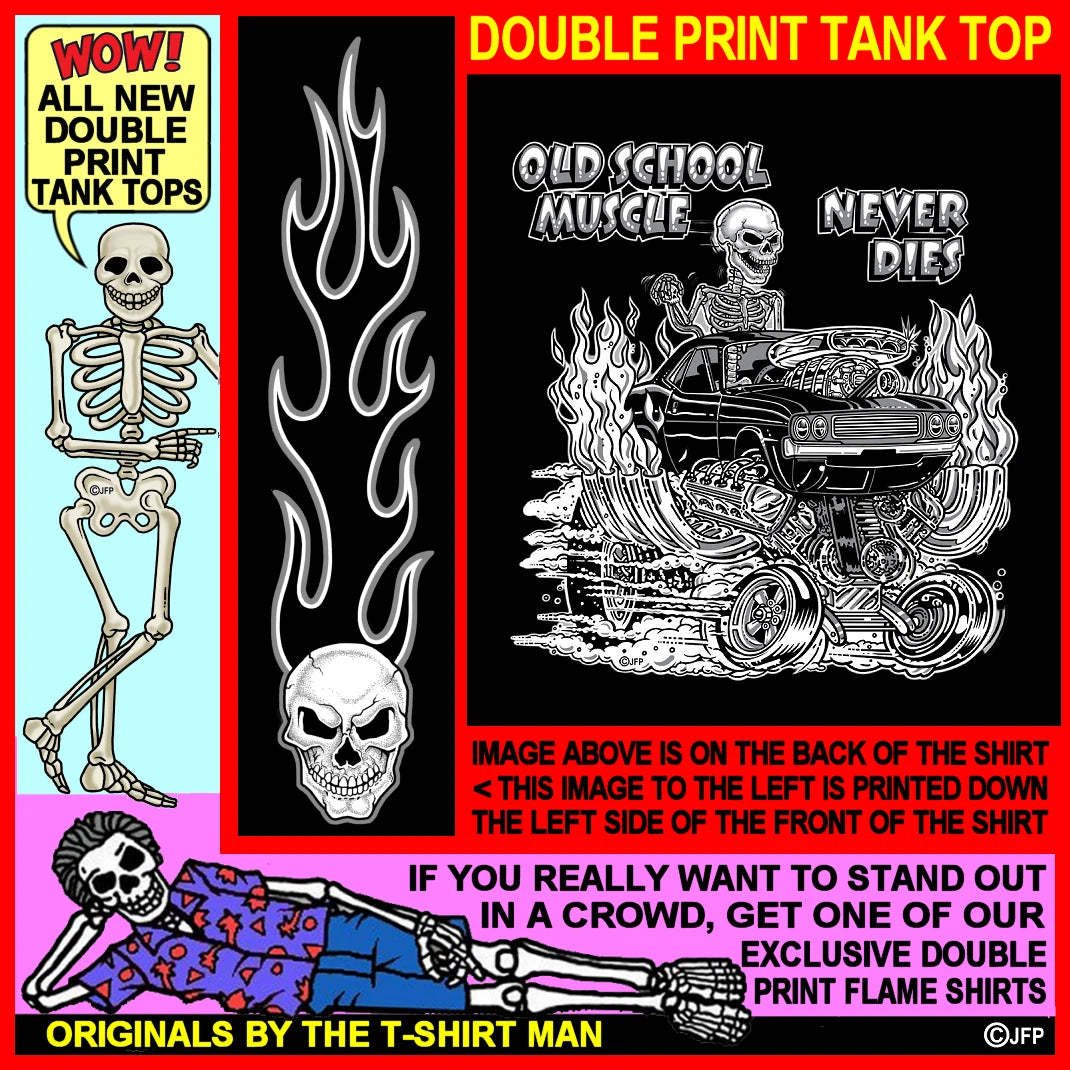 1970-1974 Outlaw Skeleton Blown Gasser Race Muscle Car Fantasy Hot Rod Tank Top