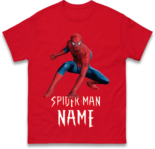 Personalised Spiderman name t shirt, custom spider man t shirt