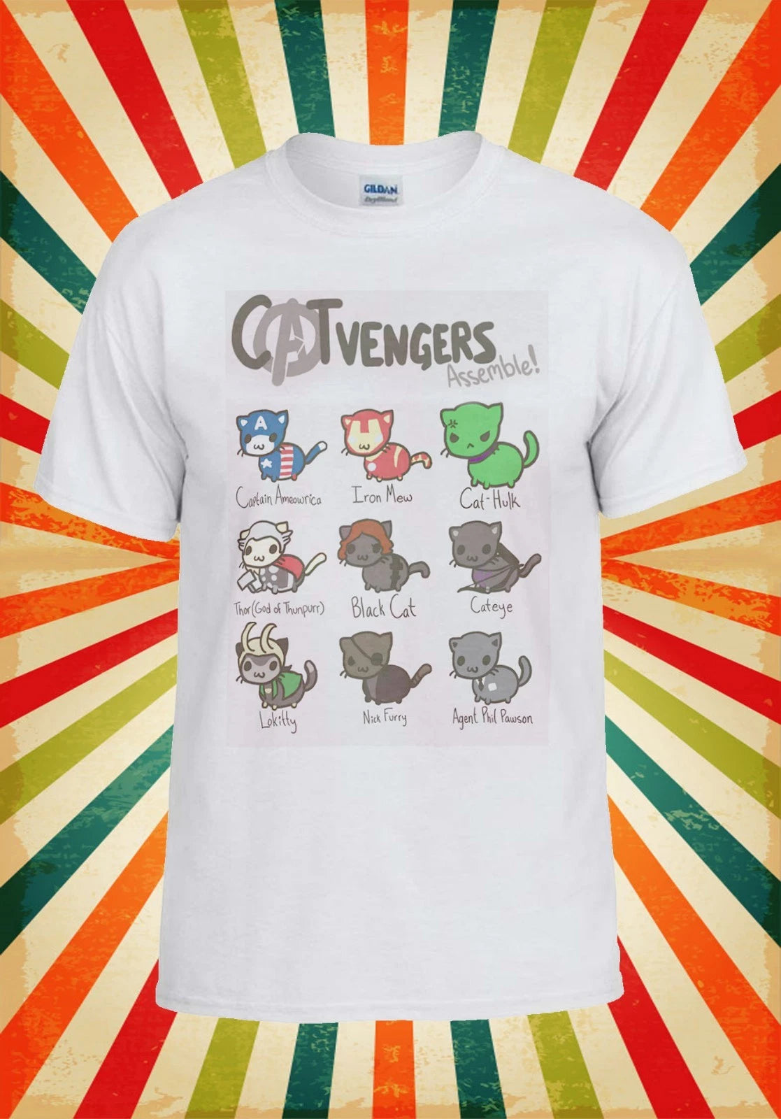 Catvengers Marvel Comic Cat Kitten Men Women Vest Tank Top Unisex T Shirt 1794