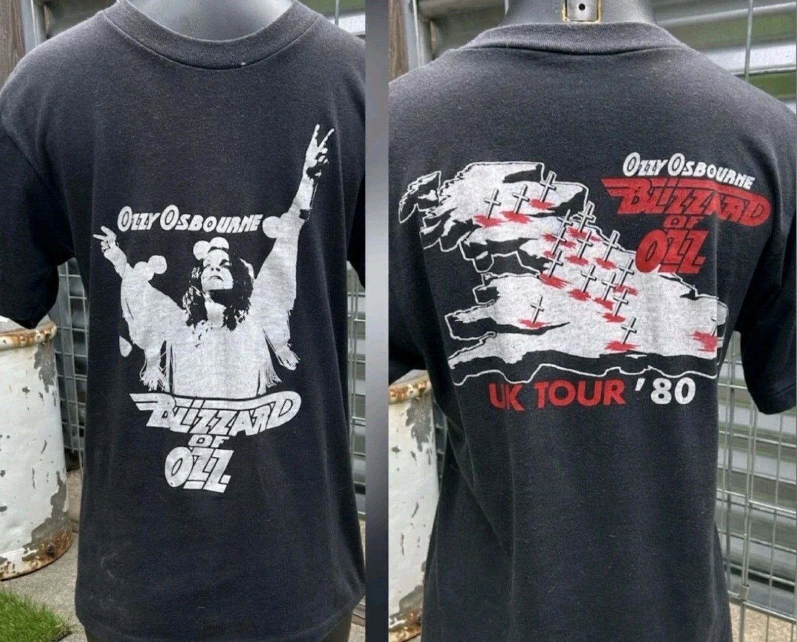 OZZY OSBOURNE VINTAGE 1980 BLIZZARD OF OZZ TOUR SHIRT REMAKE PP3030