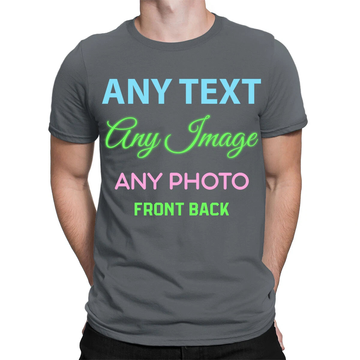 Personalised Your Text Logo Photo Party Custom Mens Womens T-Shirts #TA-06 1T9A5