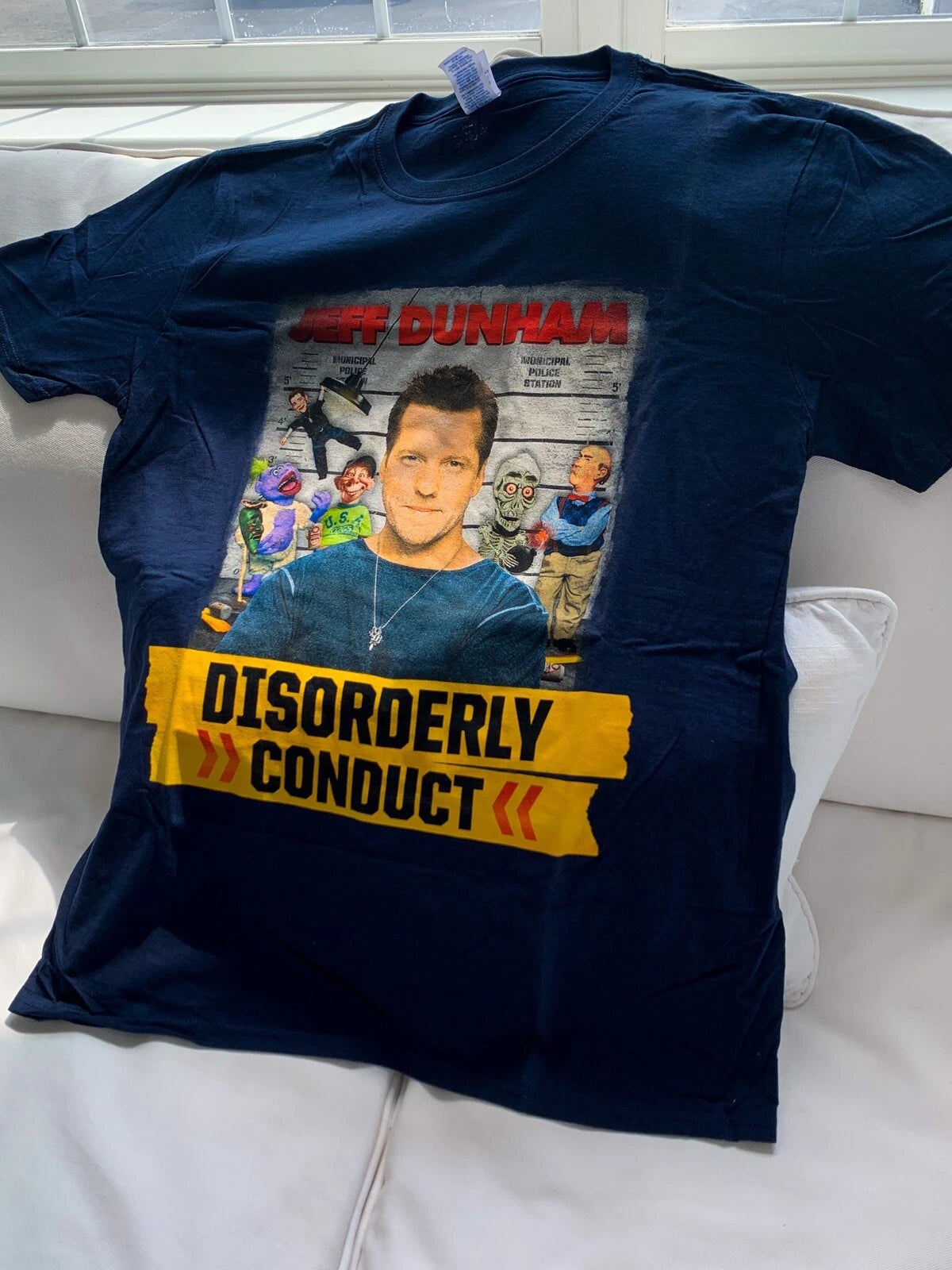 Jeff Dunham 2014 T Shirt Disorderly Conduct Bubba J Walter Peanut Achmed Puppets