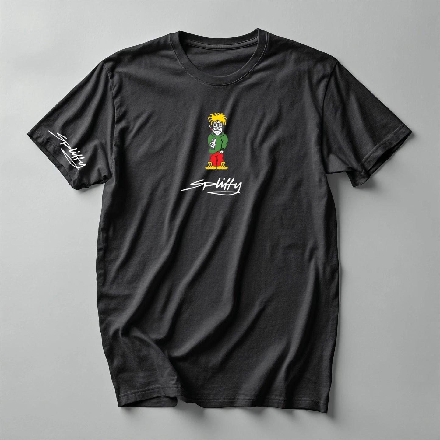 Spliffy T-Shirt – Peace Smoke Weed Retro Raver 90s Novelty Tee