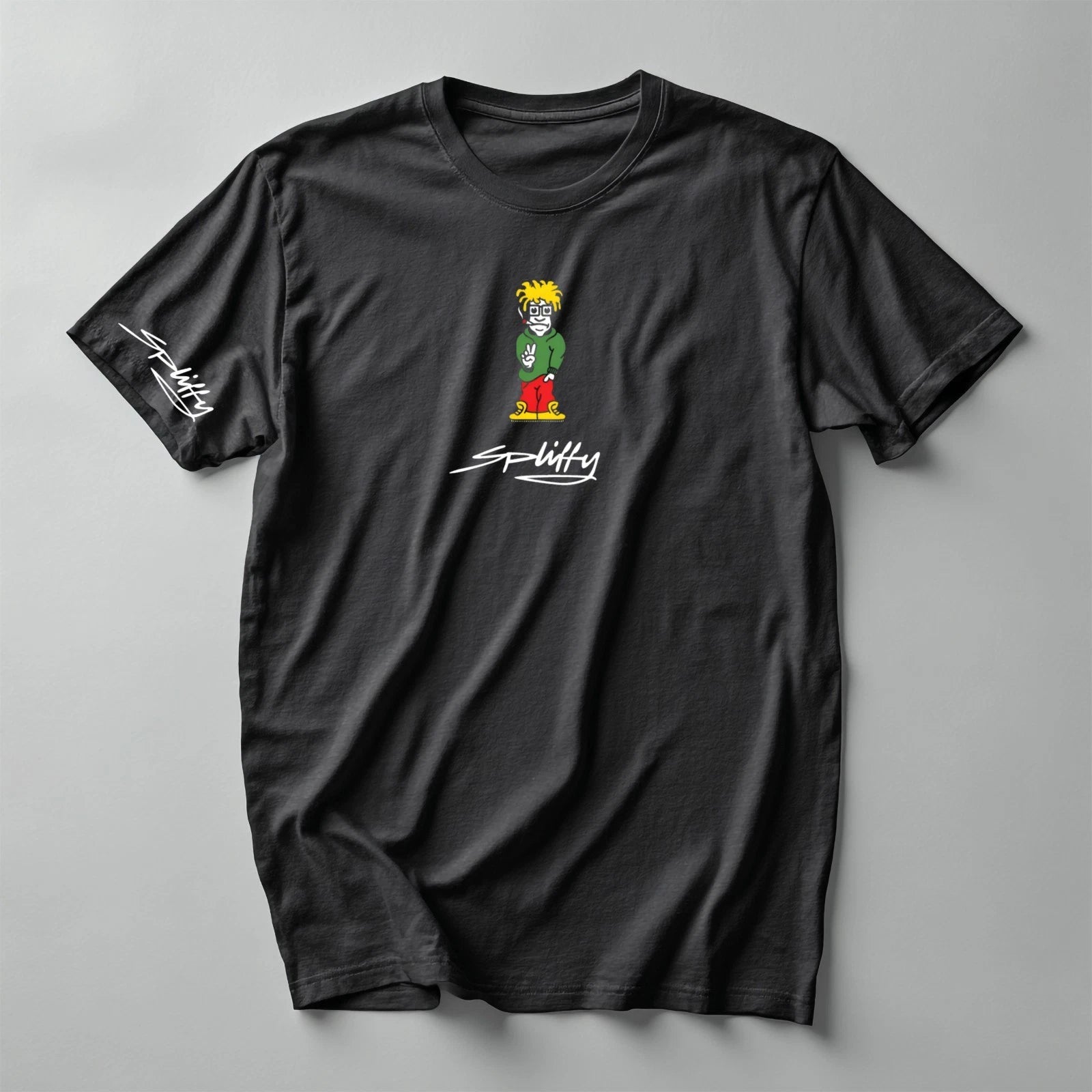 Spliffy T-Shirt – Peace Smoke Weed Retro Raver 90s Novelty Tee