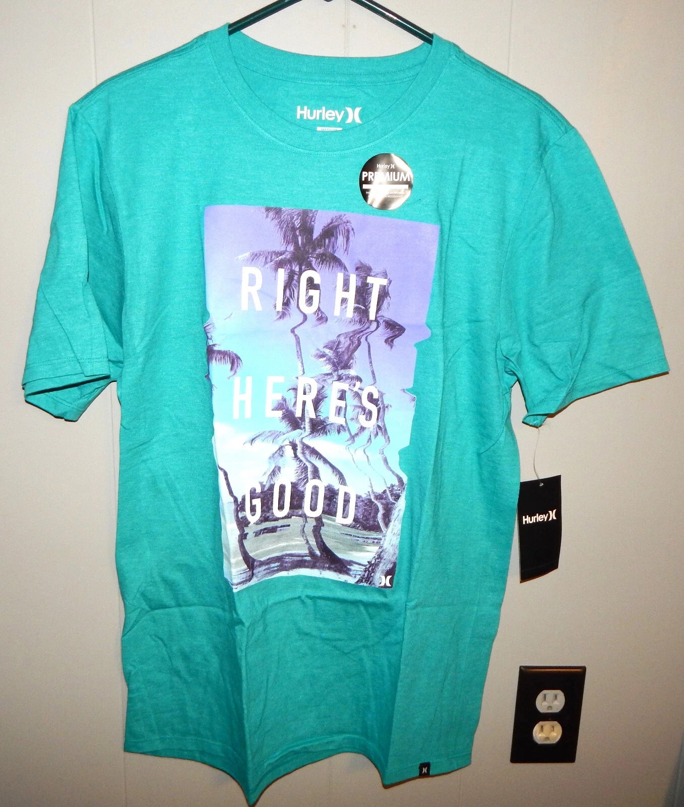 Hurley Men's Premium Tee Shirt Size M Right Here's Good