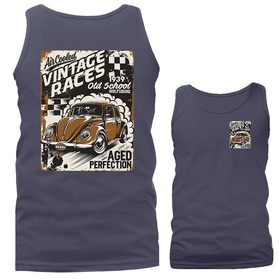 Old School Vintage Races Classic Vintage Car Automobile Graphic Tank Top