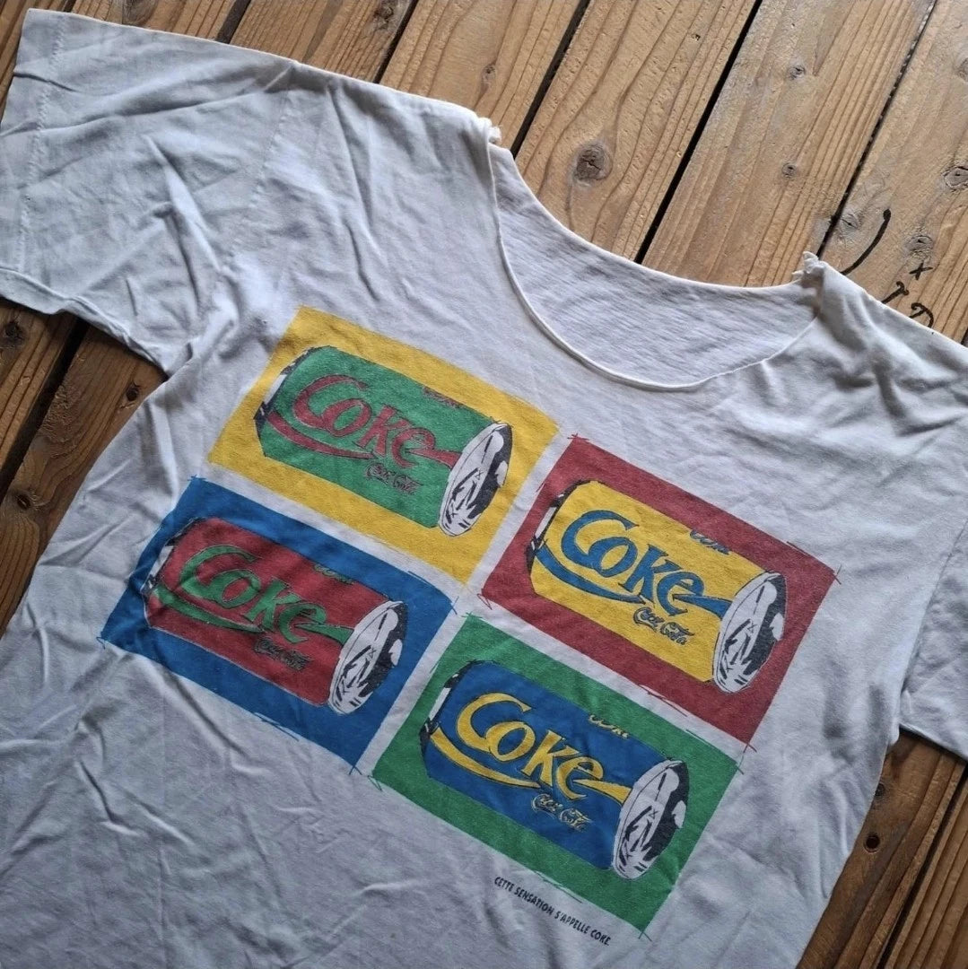 Vintage Coca Cola T-Shirt 90s Pop Art Coke Logo Single Stitch Graphic Tee