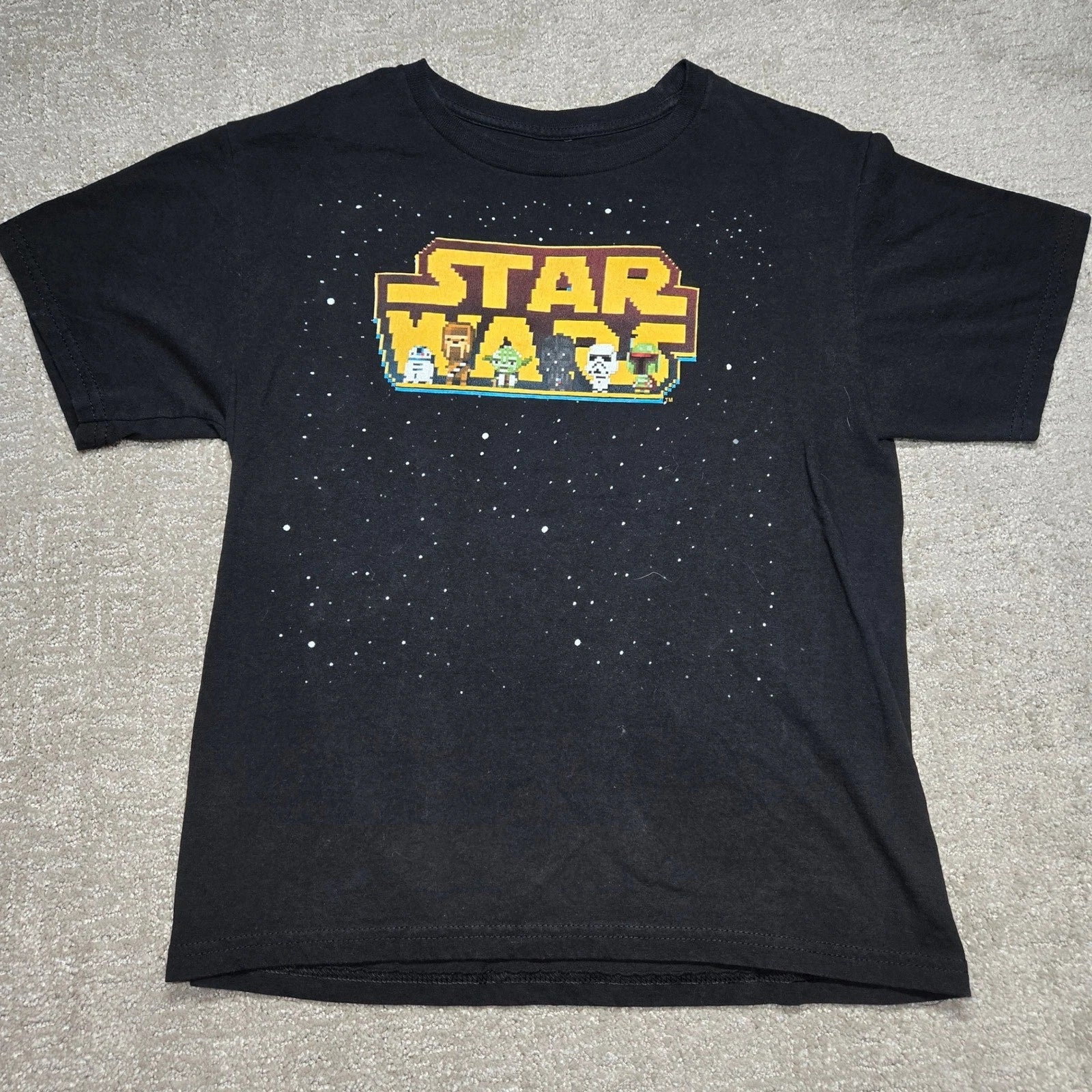 Star Wars Mad Engine Mens XL Black Pixel Art 8-Bit Graphic T-Shirt Short Sleeve