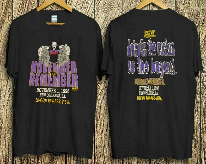 New Reprint original ecw november to remember 1998 ppv shirt