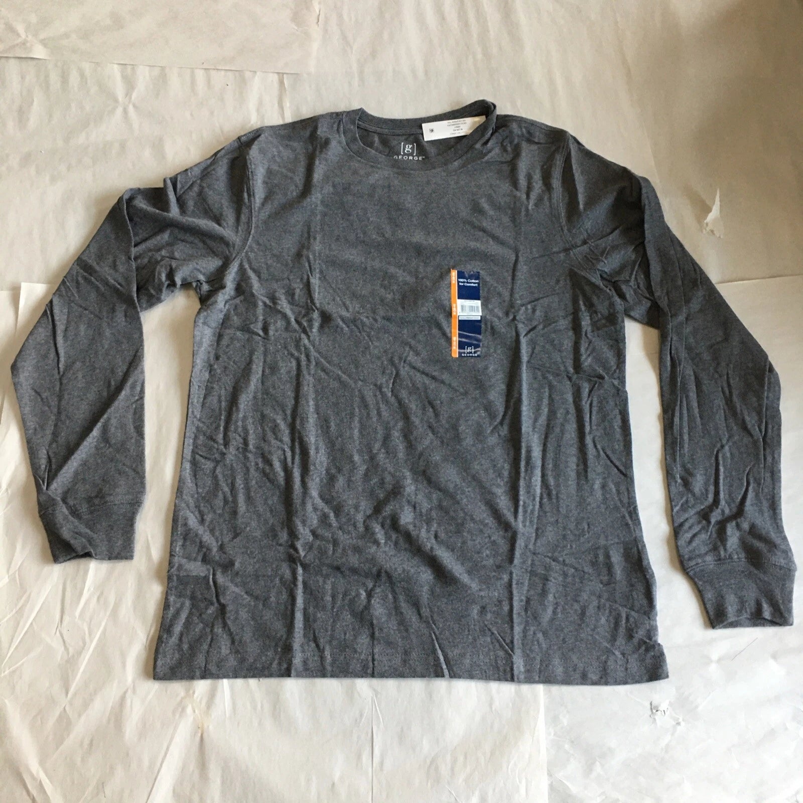 NWT George Crew Neck Long Sleeve T Gray Med