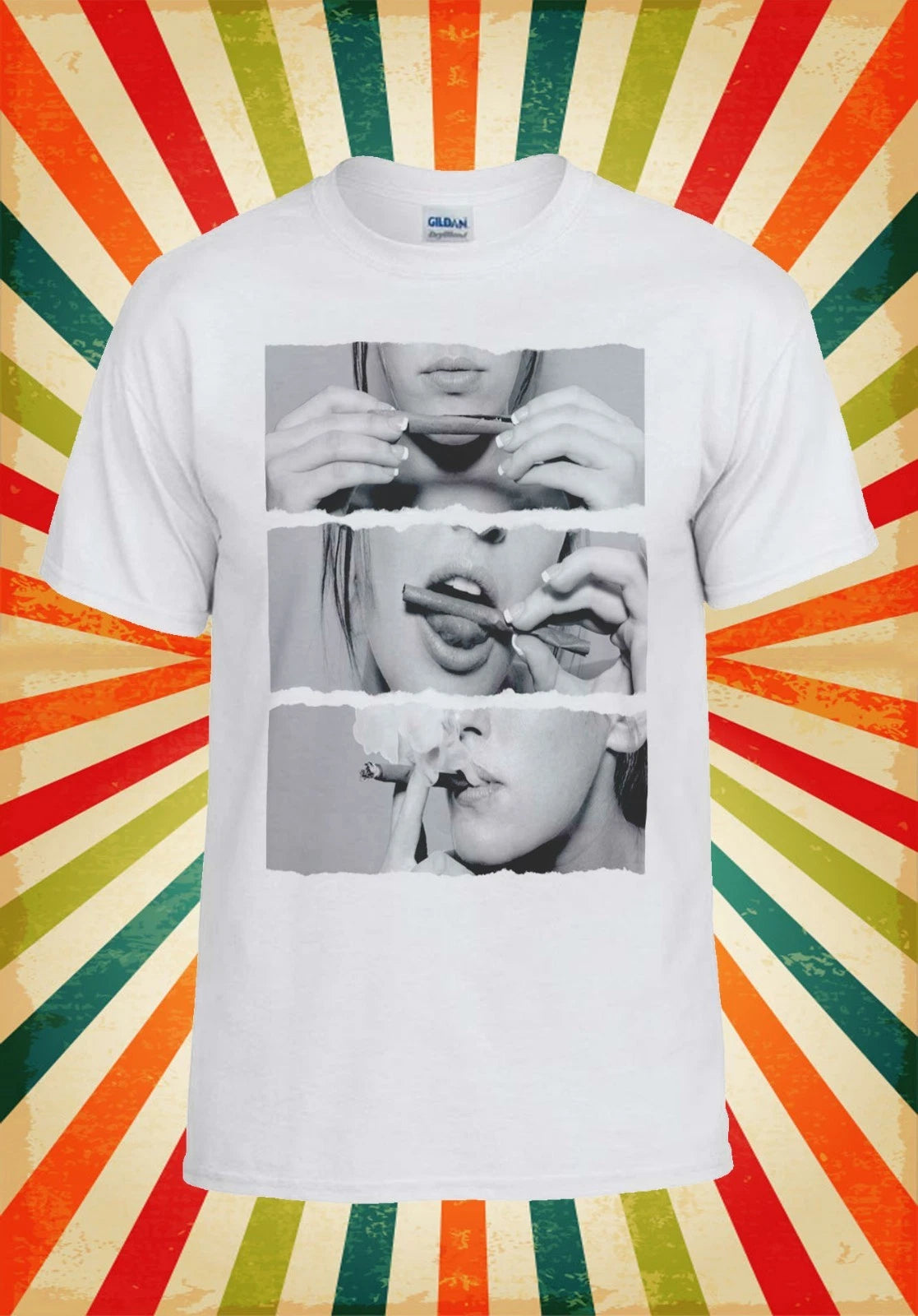 Sexy Rolling Cigar Smoking Cuban Cool Men Women Vest Tank Top Unisex T Shirt 579