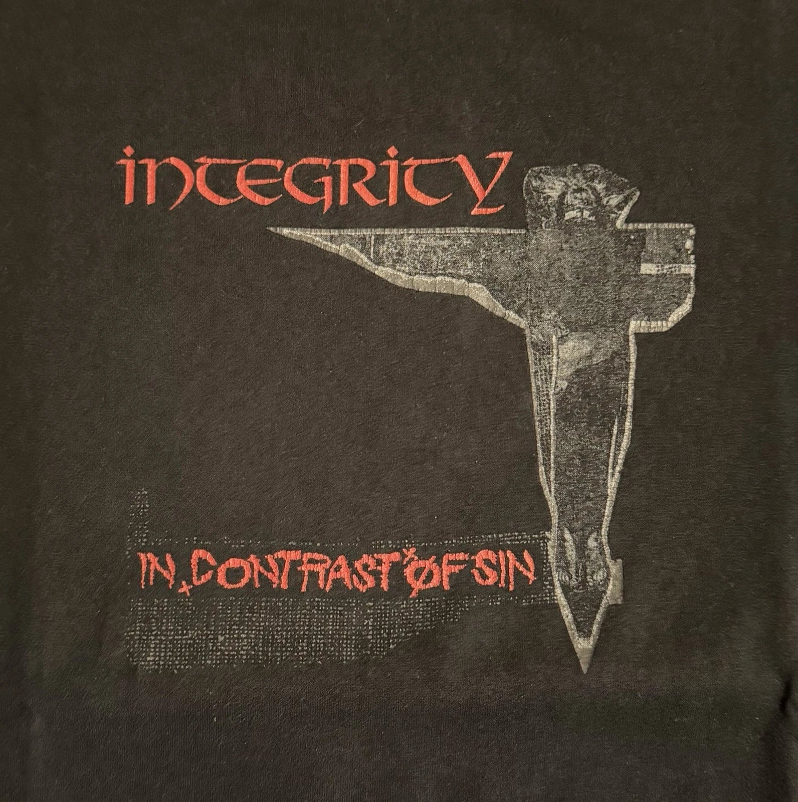 90s RARE INTEGRITY IN CONTRAST OF SIN ALTERNATE ART SHIRT HARDCORE EARTH CRISIS