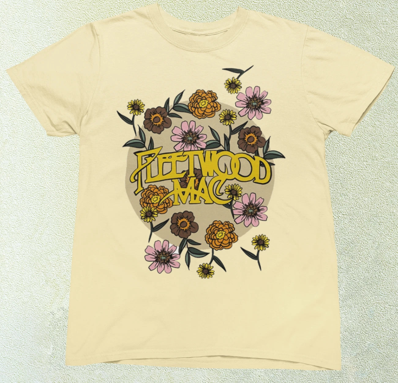 Fleetwood Mac Floral Flowers T shirt - Retro Vintage Rock - Premium Quality