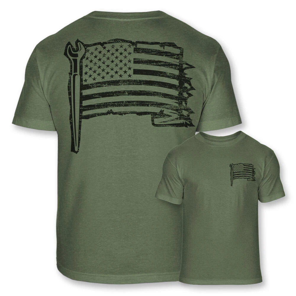 Men's Patriotic Ironworker American USA Flag Iron Worker Soft Blend Shirt - A58