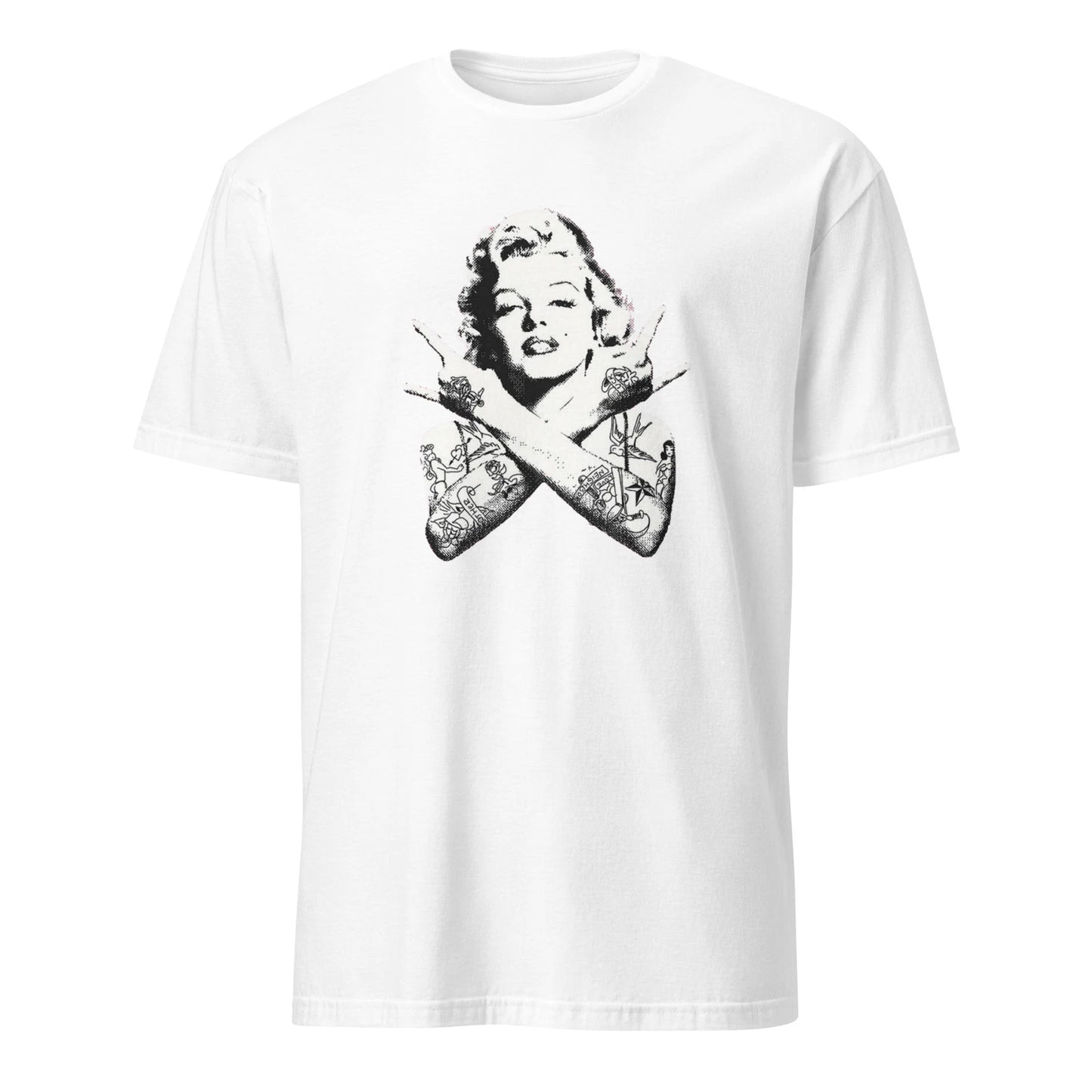 MARILYN MONROE OG SHORT-SLEEVE UNISEX WHITE T-SHIRT TEE TATTOOS HOLLYWOOD ICON