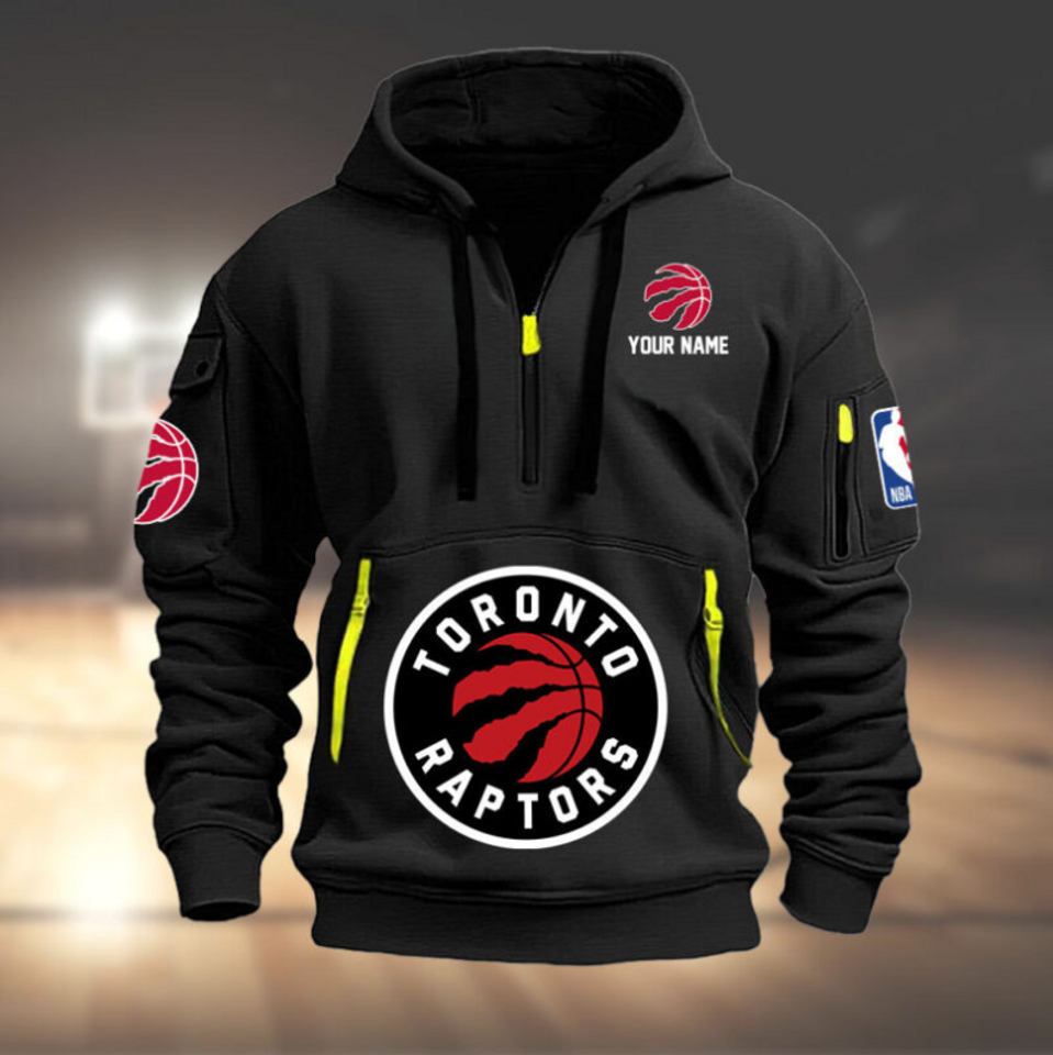Personalize Toronto Basketball Team Quarter Zip Hoodie