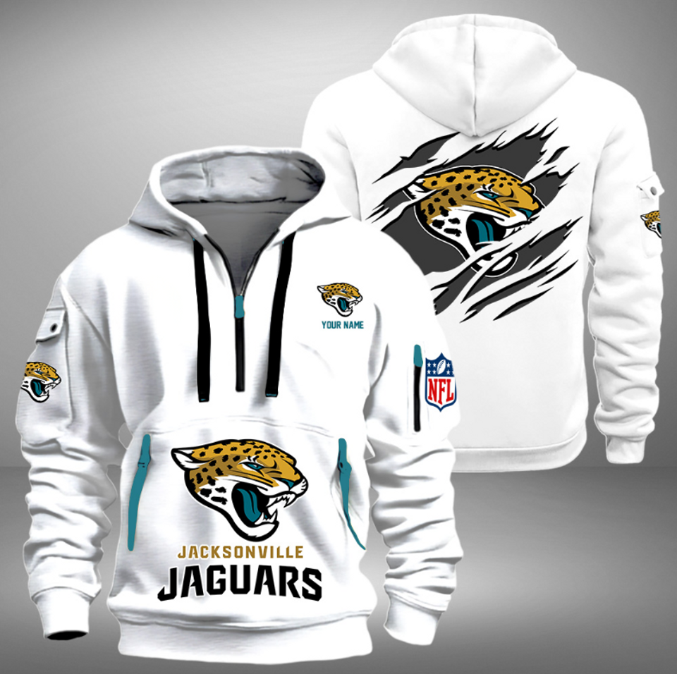 Personalize Jacksonville Football Team Quarter Zip Hoodie